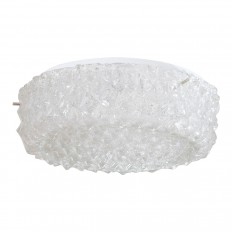 Petite circular spiked textured glass flush mount 